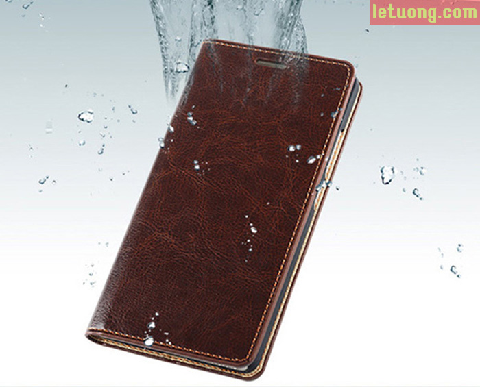 Bao da Galaxy A9 Pro Haoyue Wallet da thật + Kính cường lực 4