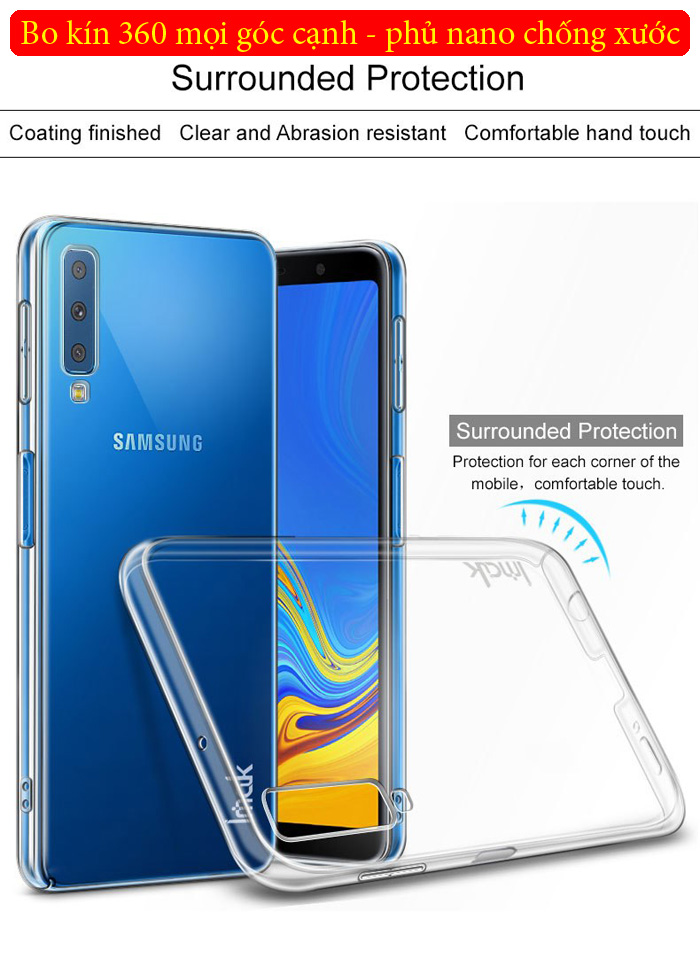 Ốp lưng Galaxy A7 2018 Imak Impact Air 360 trong suốt không ố vàng 1