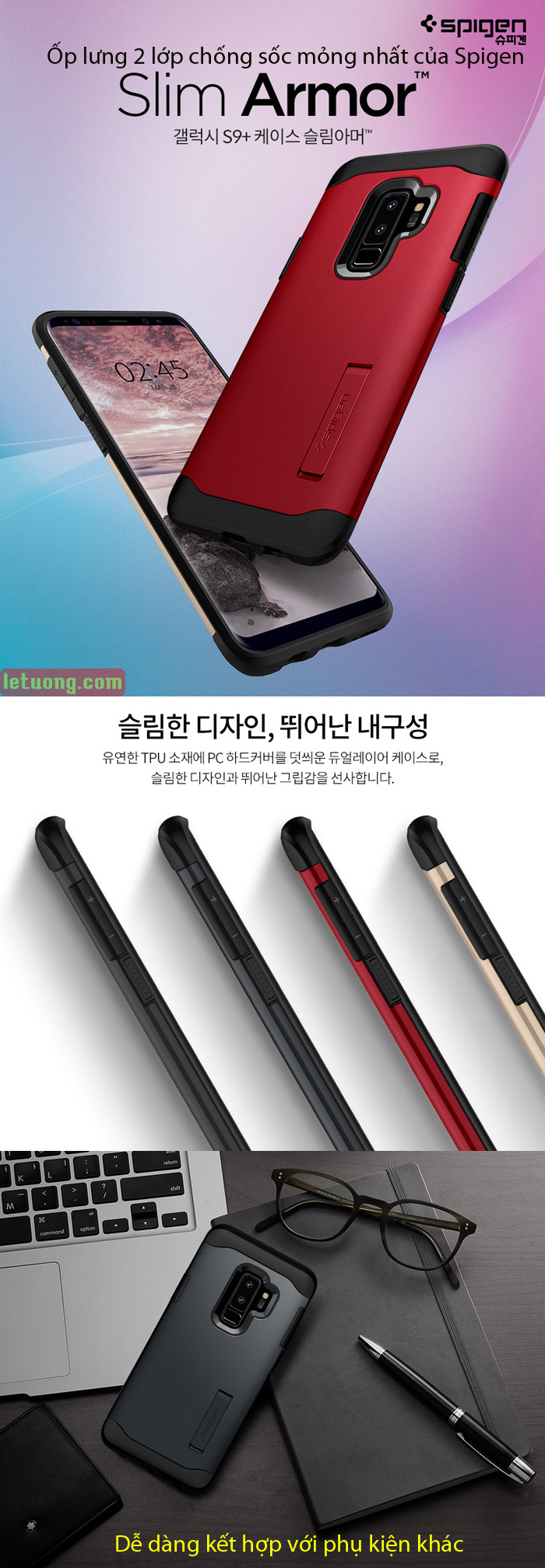 Bao da S9 Plus, Ốp lưng Galaxy S9 Plus Hãng Spigen từ Mỹ - 3