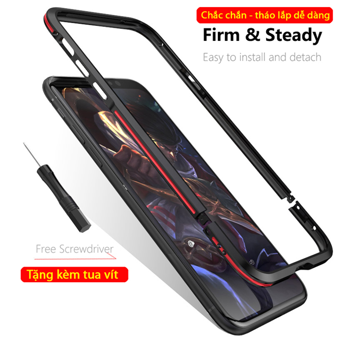 Ốp viền iPhone Xs Max Luphie Bicolourable Blade Sword nhôm nguyên khối 3