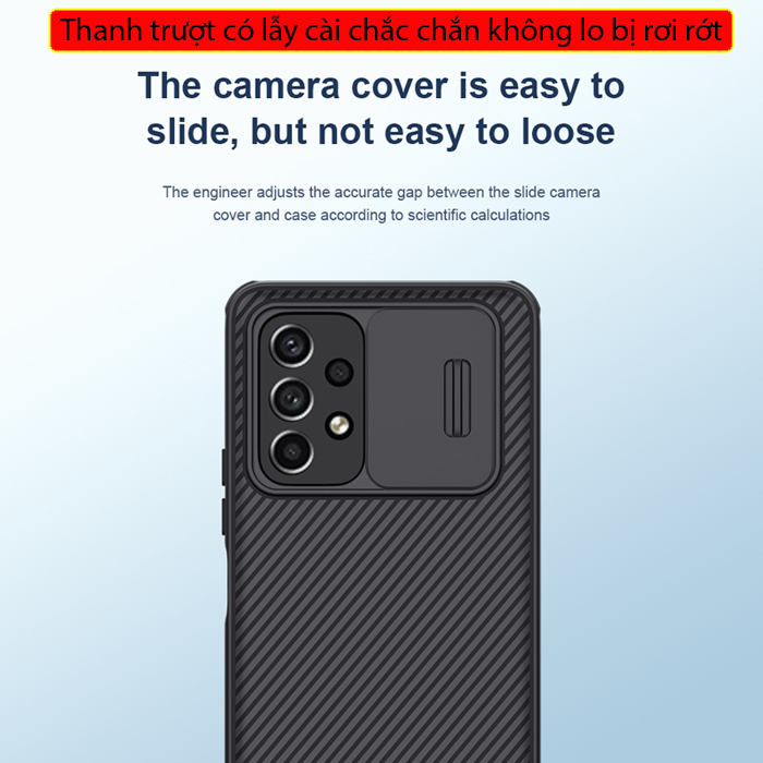 Ốp lưng Samsung Galaxy A73 5G Nillkin Camshield Pro bảo vệ Camera