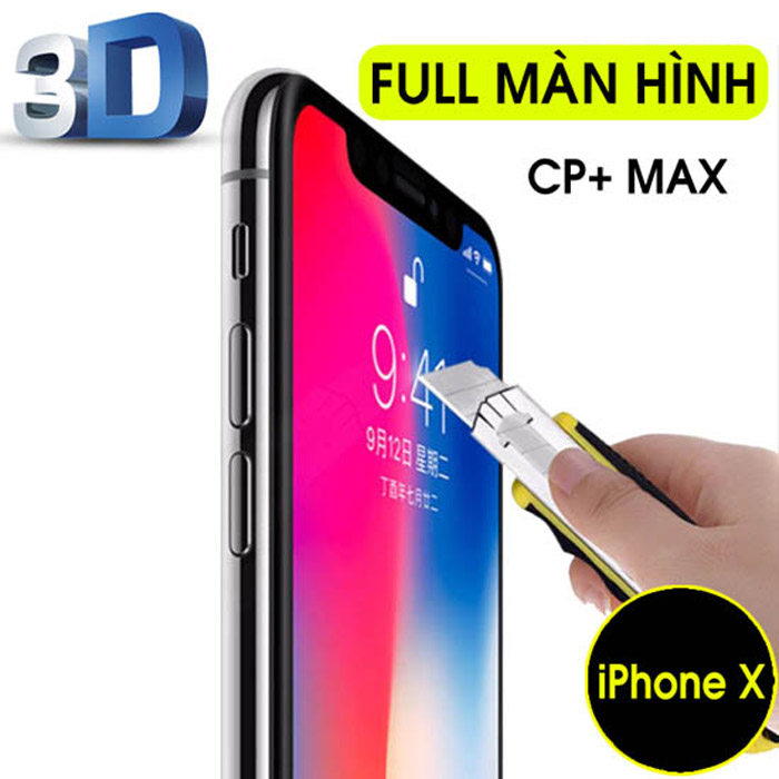 Kính cường lực iPhone X / iPhone Xs Nillkin 3D CP+ Max full toàn màn hình + tặng dán lưng Carbon