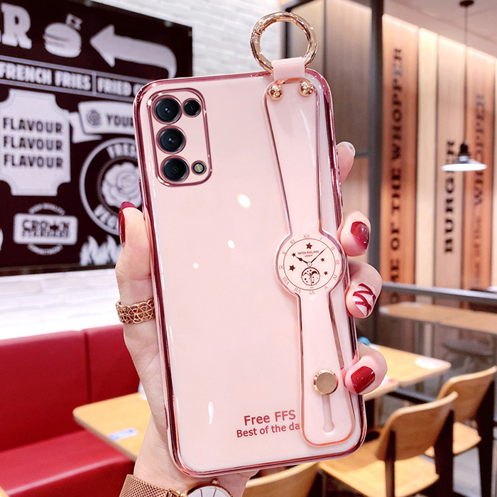 Ốp lưng Oppo Reno 5 LT Plating Fullcolor + Dây đeo thời trang