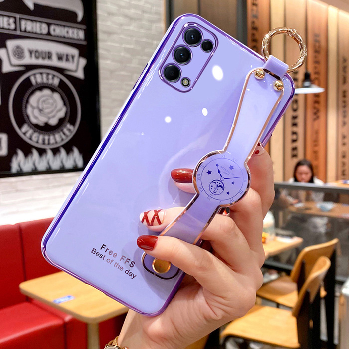 Ốp lưng Oppo Reno 5 LT Plating Fullcolor + Dây đeo thời trang