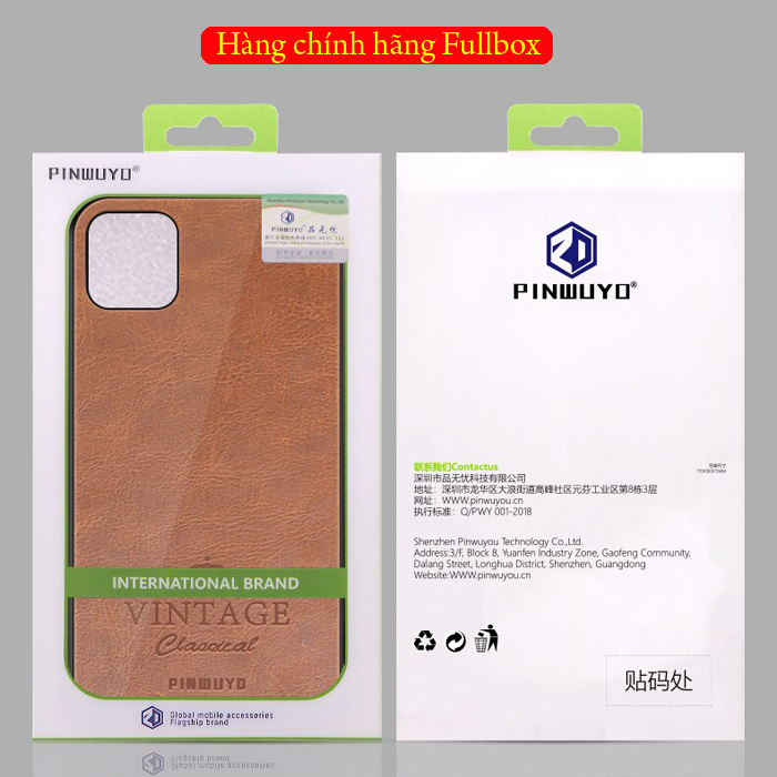 Ốp lưng iPhone 11 Pro Max Pinwuyo Vintage Leather lưng da