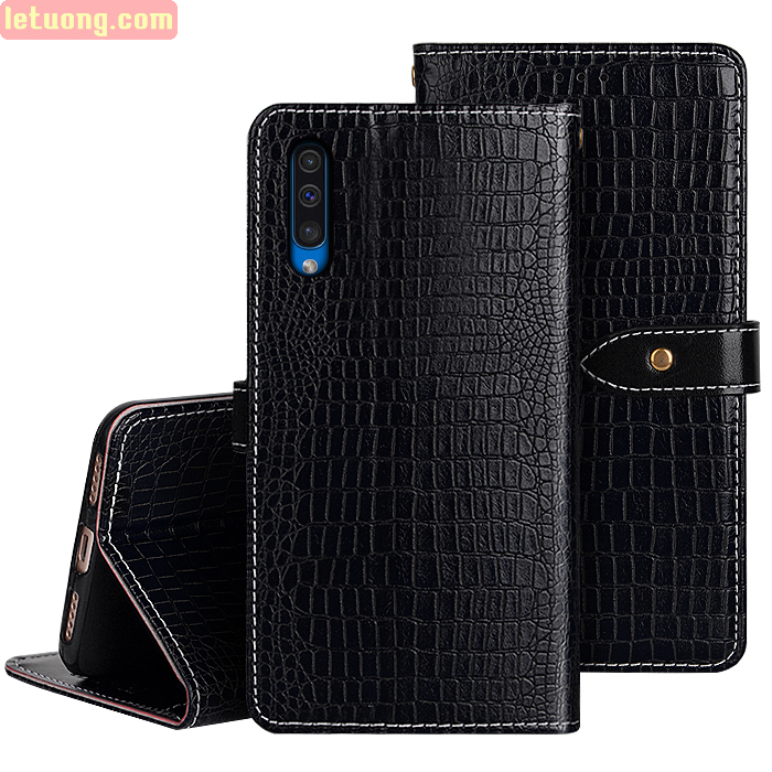 Bao da Galaxy A30s / A50 Idewei Flip Wallet Crocodile vân cá sấu - dạng ví đa năng
