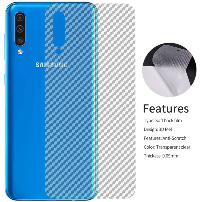 Miếng dán mặt lưng Galaxy A50 / A30s vân carbon trong suốt - chống vân tay