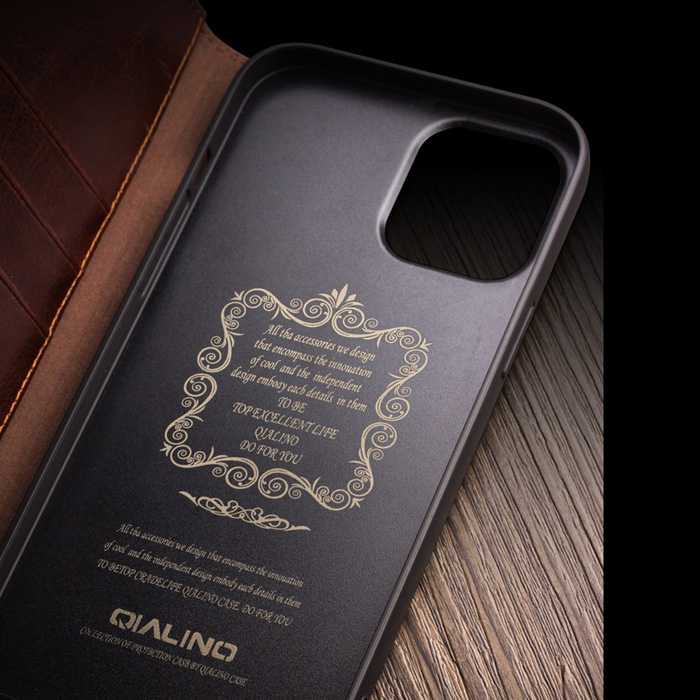 Bao da iPhone 12 Pro, iPhone 12 Qialino Classic Leather Hanmade da thật