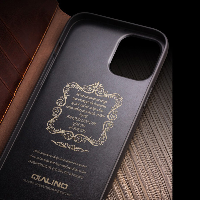 Bao da iPhone 12 Mini Qialino Classic Leather Hanmade da thật