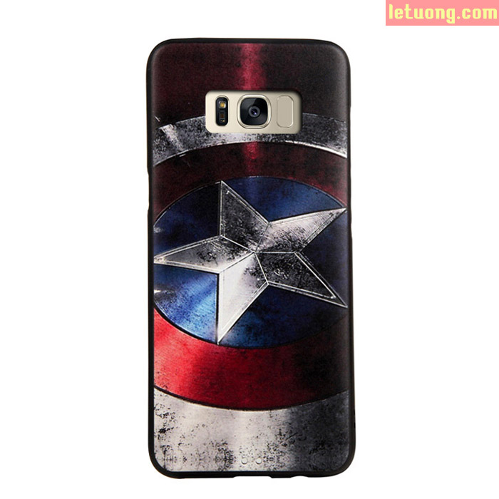 Ốp lưng Galaxy S8 Mycolors Avengers dập nổi 3D + dán lưng Carbon