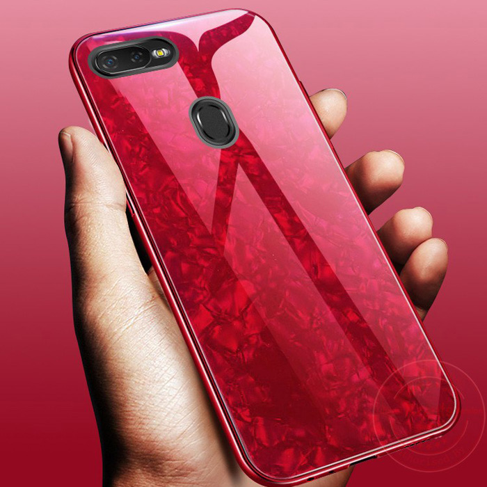 Ốp Lưng Oppo F9 Lt Glass Case 9H Lưng Kính Cường Lực Vân Đá