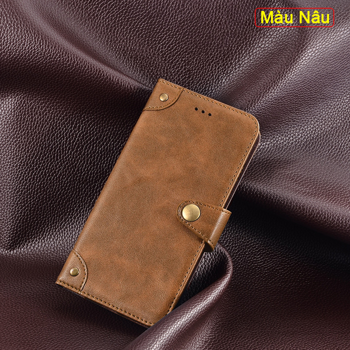 Bao da Oppo Reno 5 iDewei Wallet Vintage Sang Trọng - Cổ điển