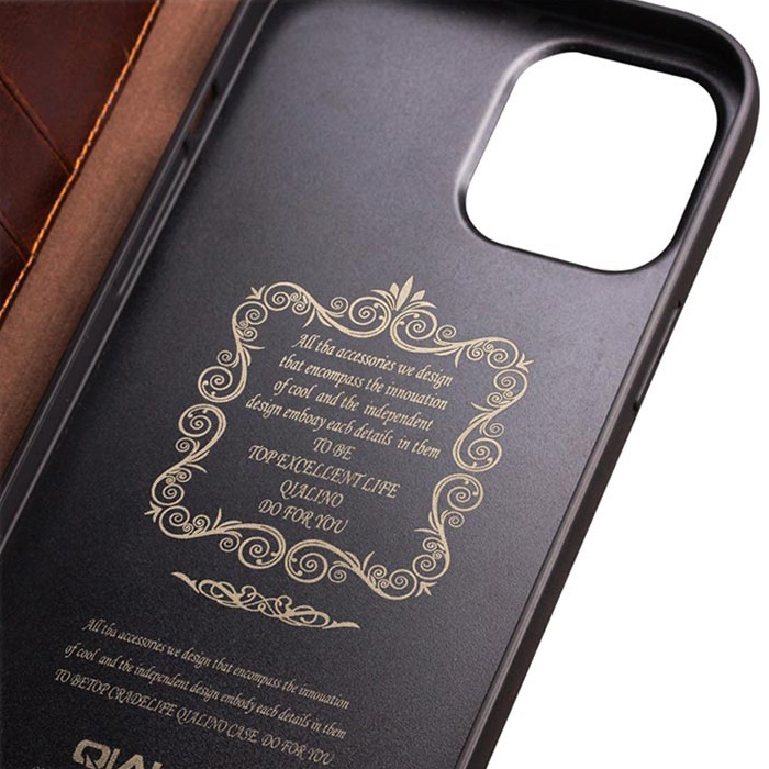 Bao da iPhone 13 Qialino Classic Leather Hanmade da thật