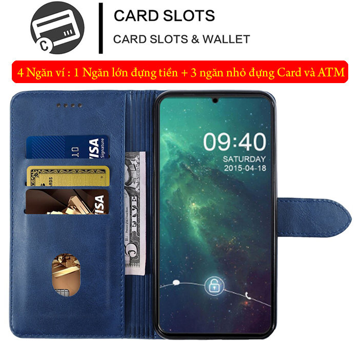 Bao da Nokia 7.2 LT Wallet Leather dạng ví đa năng - khung mềm 2