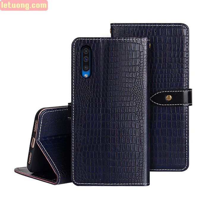 Bao da Galaxy A50 Idewei Flip Wallet Crocodile vân cá sấu - dạng ví đa năng 4