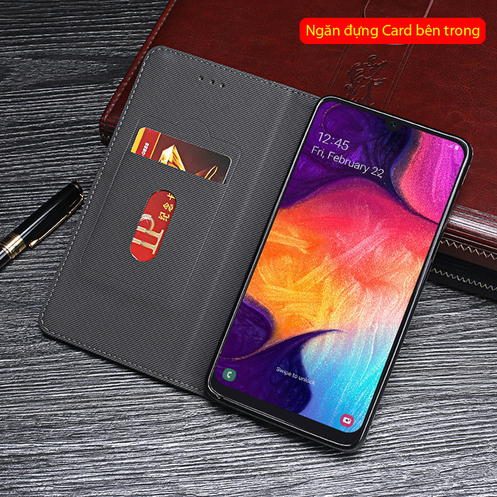 Bao da Galaxy A30s Ourhan Vintage Leather Card cổ điển - sang trọng 2