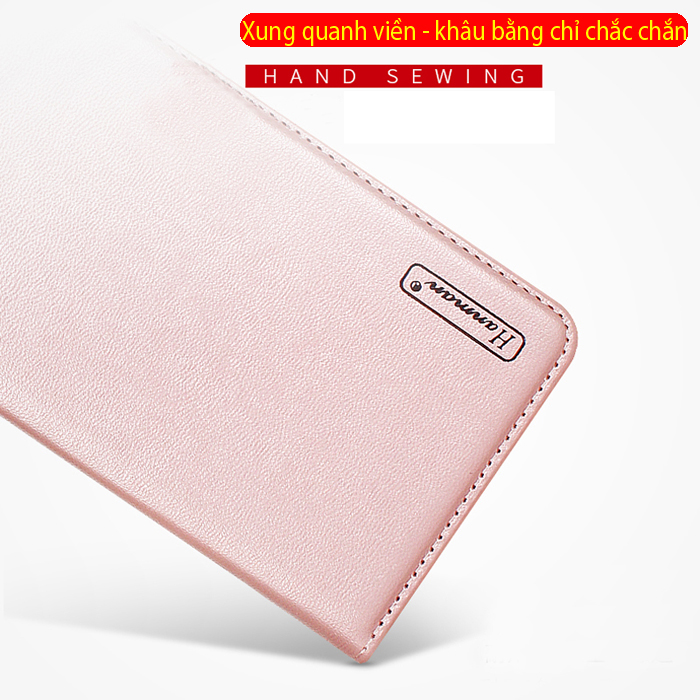 Bao da Galaxy A6 2018 Hanman Canvas Diary đa năng + dây đeo 2