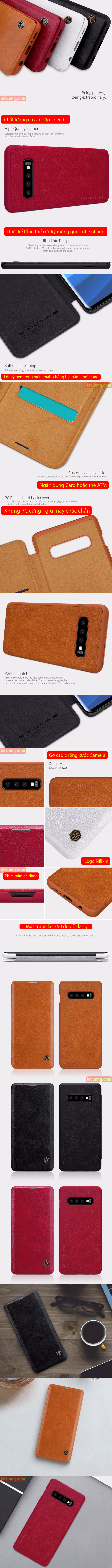 Bao da Galaxy S10 Nillkin Qin Leather sang trọng - cổ điển 2