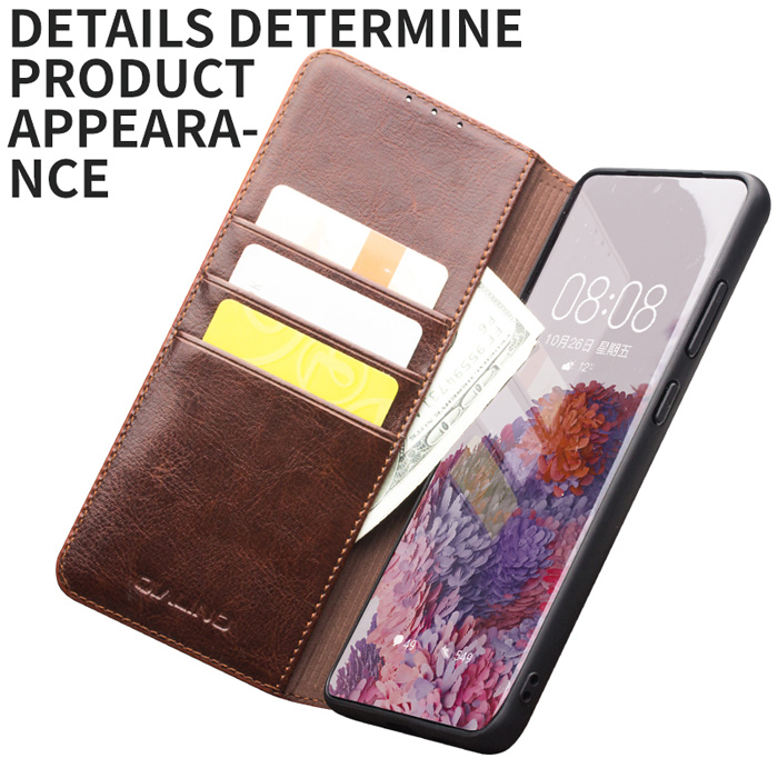 Bao da Galaxy S20 Ultra Qialino Classic Leather Wallet da thật Hanmade 4