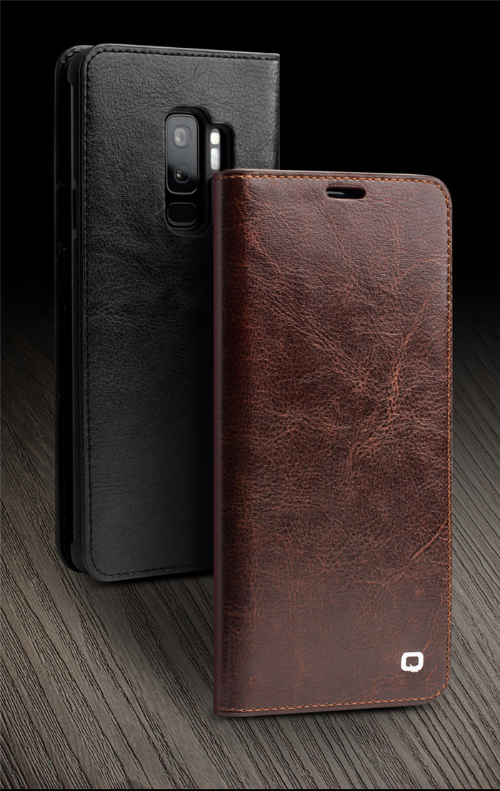 Bao da Galaxy S9 Qialino Classic Leather Wallet da thật Hanmade 3