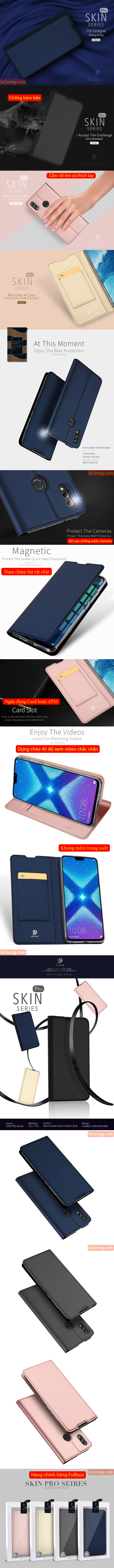 Bao da Honor 8X Dux Ducis Skin khung mềm - siêu mỏng - siêu mịn 5