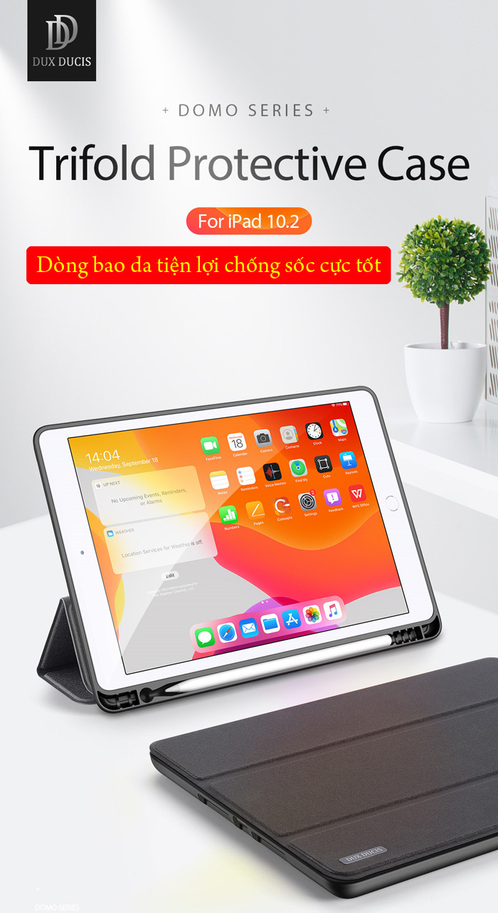 Bao da iPad 10.2 inch 2019 Ducc Ducis Domo Tiện Lợi - Chống Sốc 1