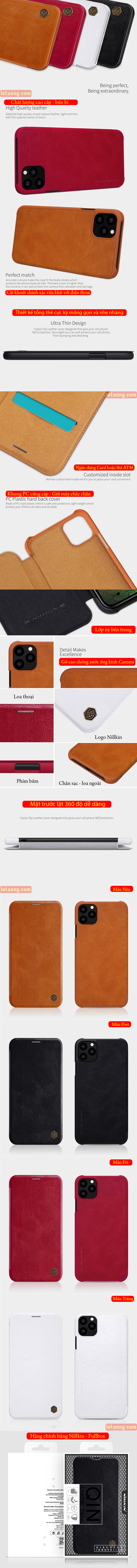 Bao da iPhone 11 Pro Max Nillkin Qin Leather sang trọng - cổ điển 2