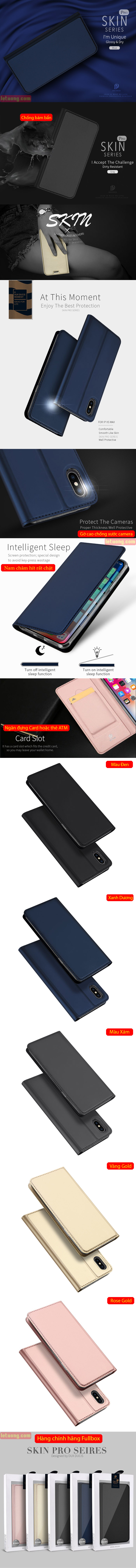 Bao da iPhone Xs Max Dux Ducis Skin khung mềm siêu mỏng 5