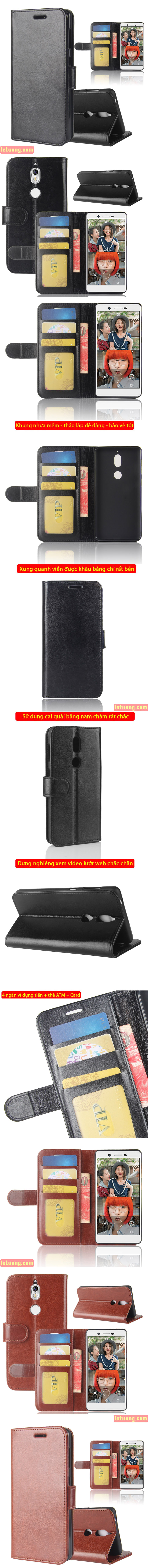 Bao da Nokia 7 LT Wallet Leather dạng ví đa năng - khung mềm 4