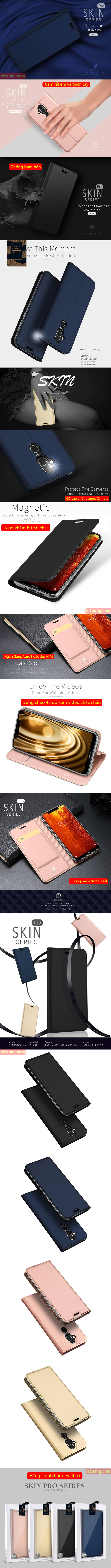 Bao da Nokia 8.1 Dux Ducis Skin khung mềm - siêu mỏng - siêu mịn 5