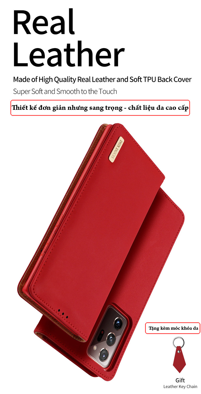 Bao da Samsung Note 20 Ultra / 5G Dux Ducis Wish Genuine Leather 1