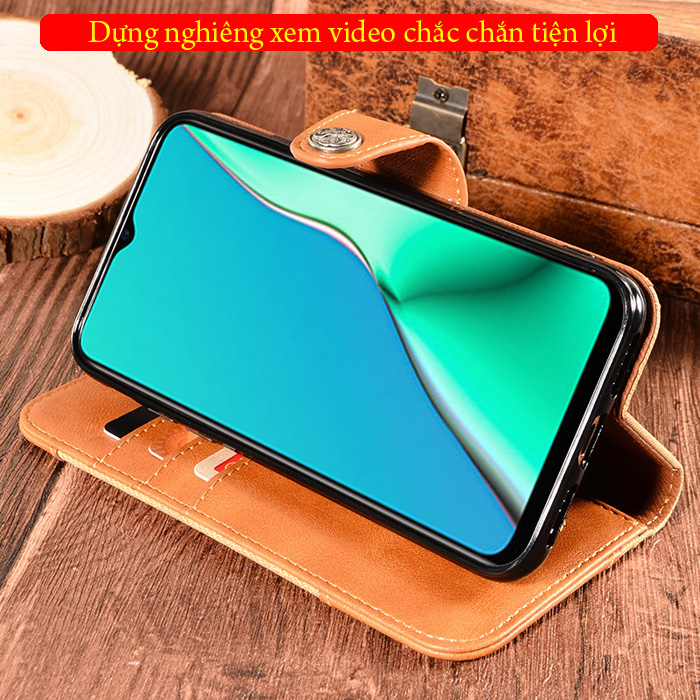 Bao da Oppo A9 2020 LT Wallet Retro dạng ví - khung mềm 3