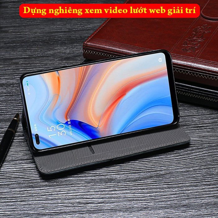 Bao da Oppo Reno4 LT Ourhan Leather Card sang trọng cổ điển 3