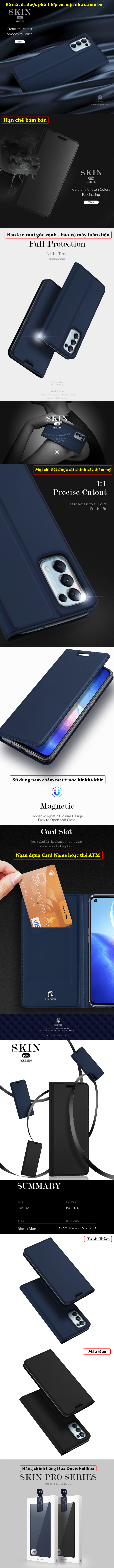 Bao da Oppo Reno 5 Dux Ducis Skin Siêu mỏng - mềm mịn 7