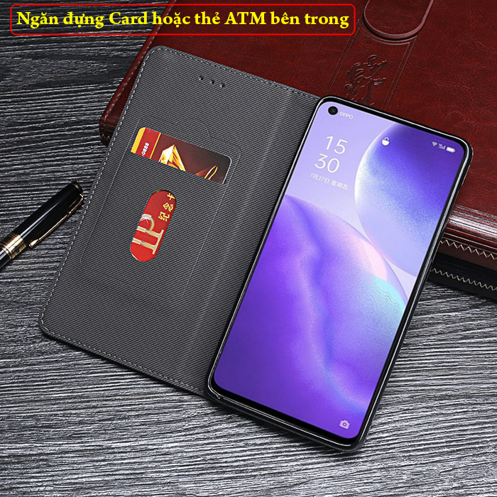 Bao da Oppo Reno5 LT Ourhan Leather Card sang trọng siêu bền 2