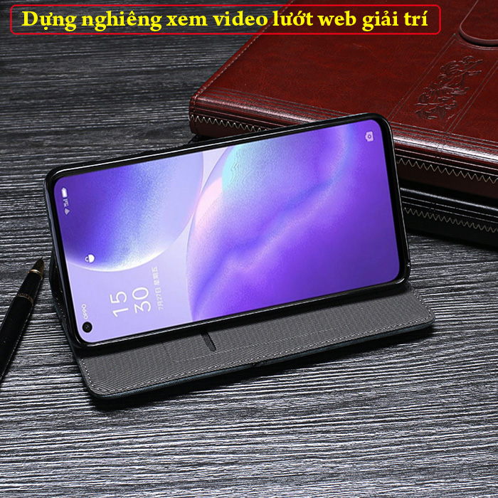 Bao da Oppo Reno5 LT Ourhan Leather Card sang trọng siêu bền 3