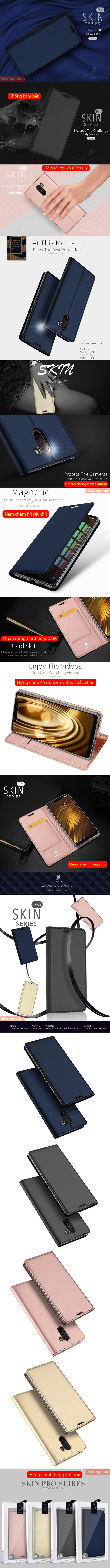 Bao da Pocophone F1 Dux Ducis Skin khung mềm - siêu mỏng - siêu mịn 6