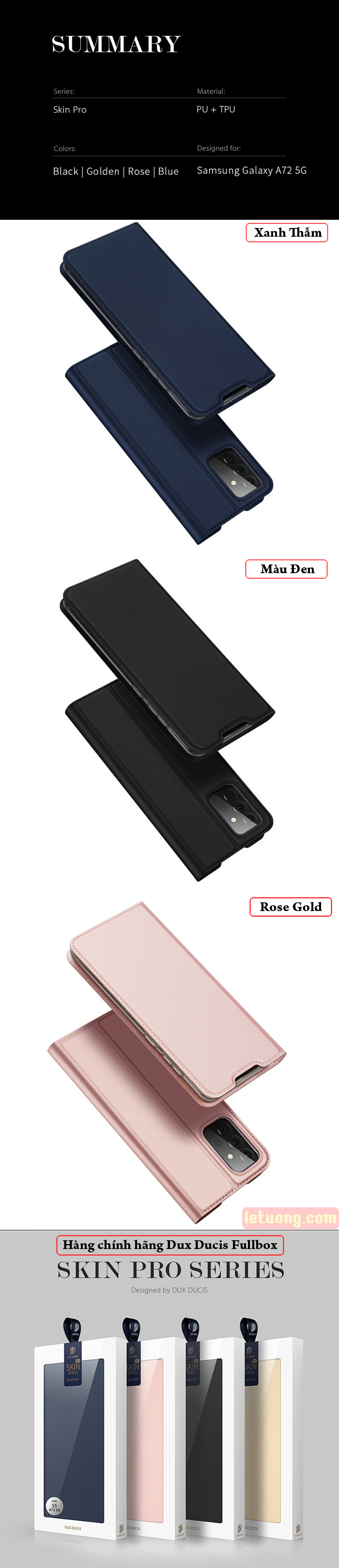 Bao da Samsung A72 Dux Ducis Skin siêu mỏng - Êm - Mềm - Mịn 6