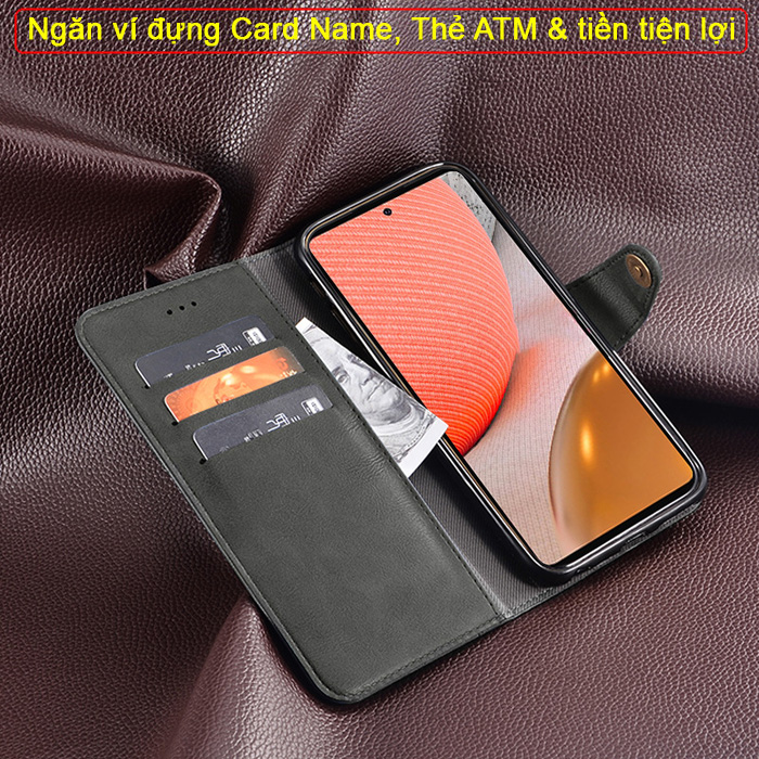 Bao da Samsung A72 5G iDewei Wallet Vintage Sang Trọng - Cổ điển 4