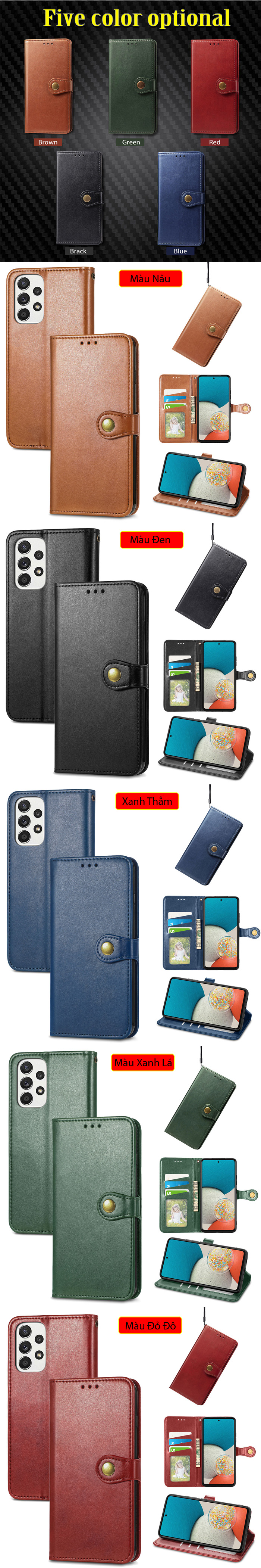 Bao da Samsung Galaxy A53 5G LT Wallet Leather dạng ví đa năng 7