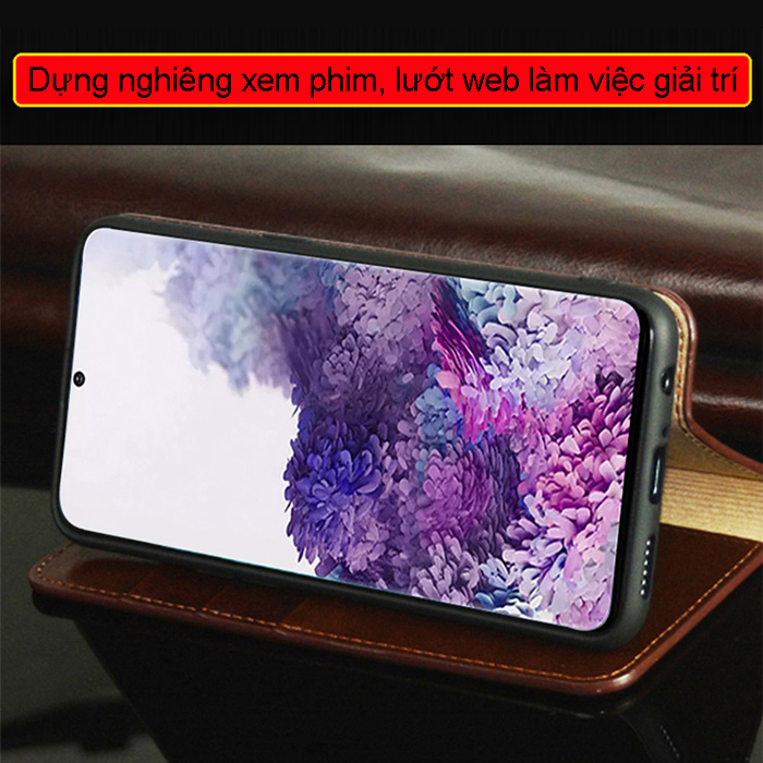 Bao da Samsung Galaxy A72, A72 5G LT Wallet Hanmade da bò nguyên miếng 9