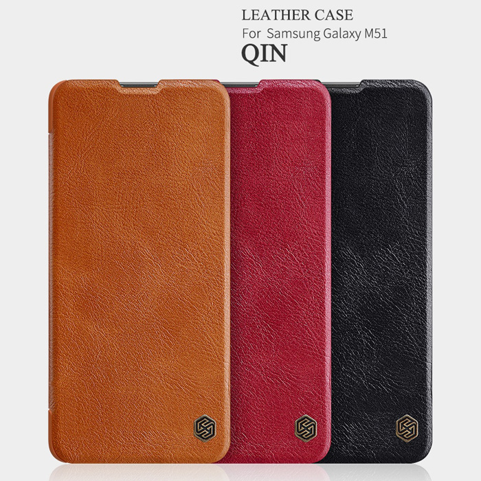 Bao da Samsung Galaxy M51 Nillkin Qin Leather vân gỗ cổ điển 1