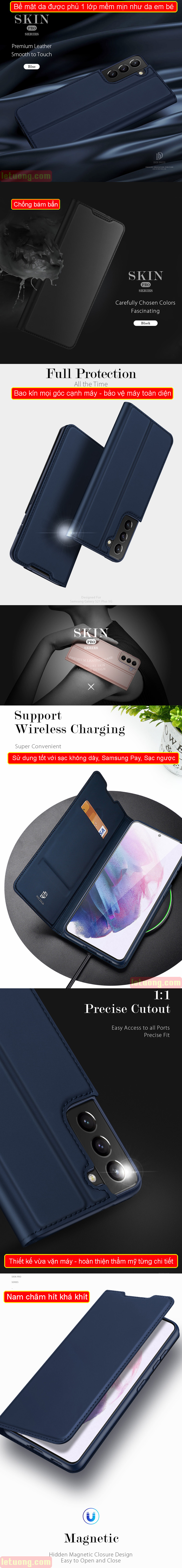 Bao da Samsung S21 Plus 5G Dux Ducis Skin siêu mỏng - Êm - Mềm - Mịn 5