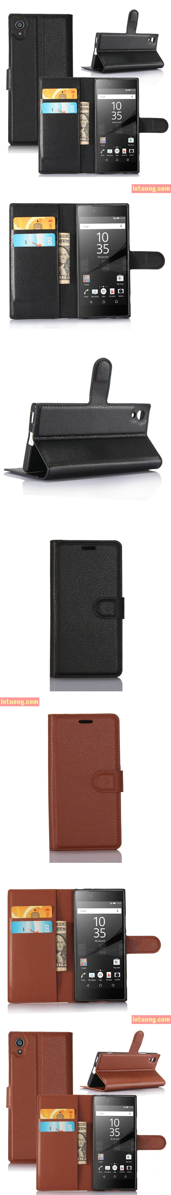 Bao da Sony XA1 LT Flip Wallet dang vi đa năng khung nhựa mềm 3