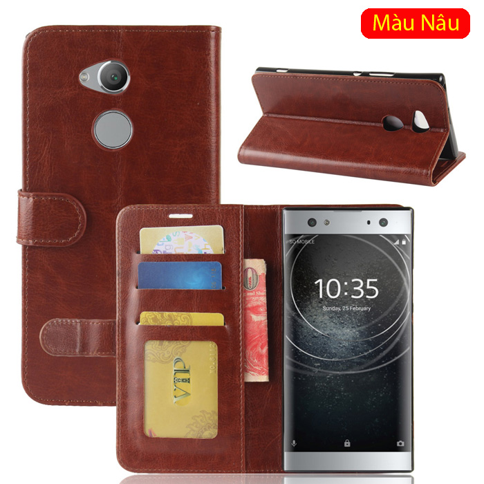 Bao da Sony XA2 Ultra LT Wallet Leather dạng ví đa năng - khung mềm 1