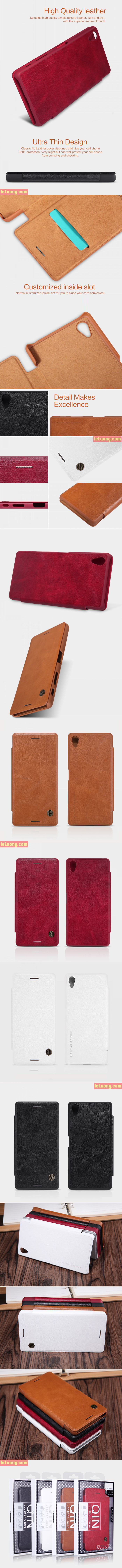 Bao da Sony XA Nillkin Qin Leather Case vân gỗ sang trọng 2