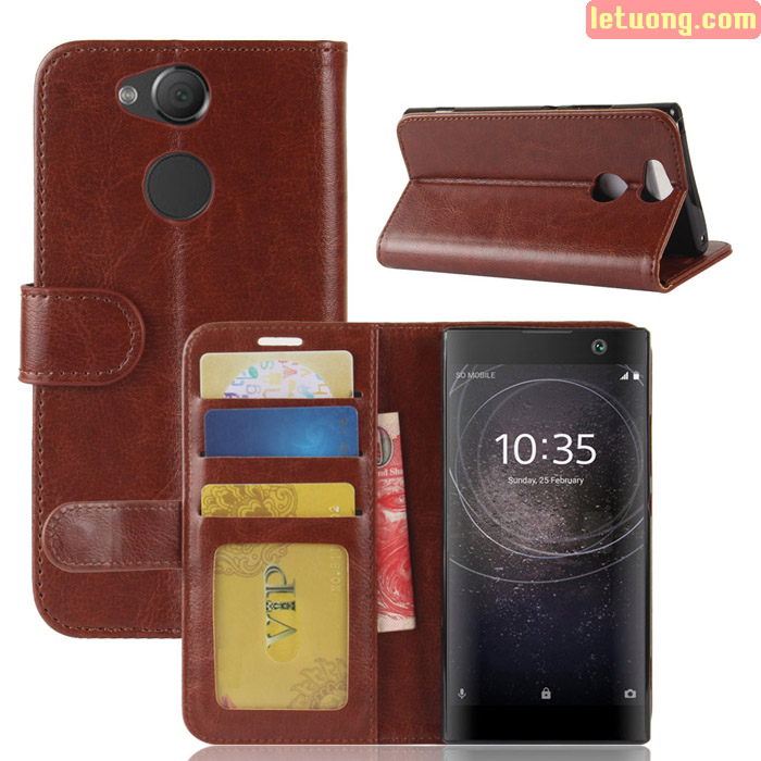 Bao da Sony Xperia XA2 LT Wallet Leather dạng ví đa năng khung mềm 1