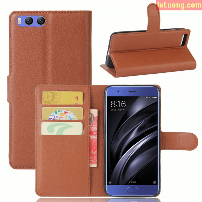 Bao da Xiaomi Mi 6 ( Mi6 ) LT Flip Wallet dạng ví đa năng, khung mềm 2