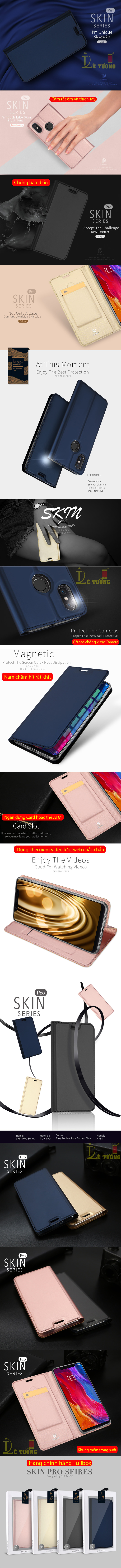 Bao da Xiaomi Mi 8 Dux Ducis Skin siêu mỏng - khung mềm - mịn màng 4