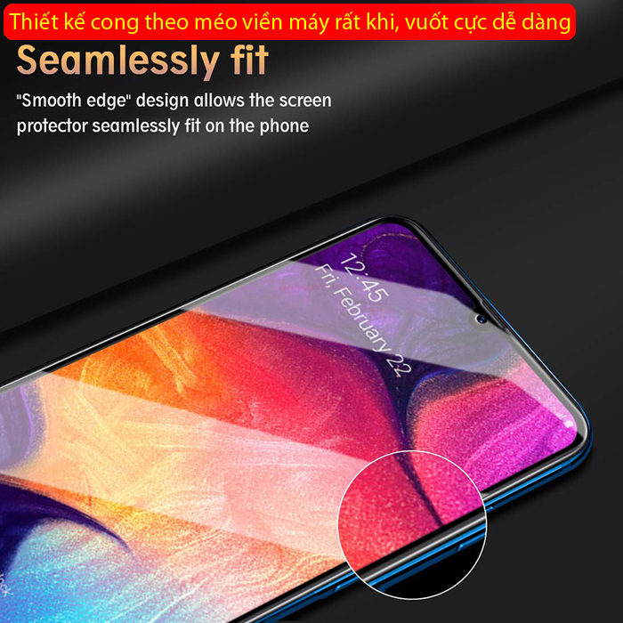 Kính cường lực Galaxy A30 Glass Full Cover 5D XỊN Cong theo màn hình 1